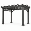 Aluminium-Gartenpavillon mit offenem Lamellendach, 300 × 300 × 260 cm, Anthrazit
