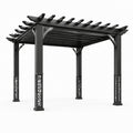 Aluminium-Pergola mit offenem Lamellendach, 300 × 300 × 250 cm, Schwarz